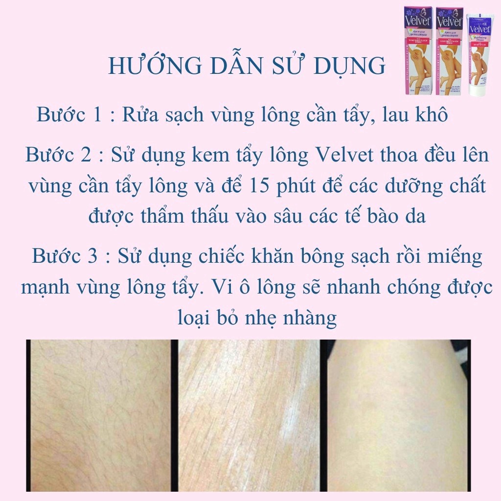 Kem tẩy lông_ Kem tẩy lông Velvet Sensitive 100ml hàng chính hãng Nga dùng được tất cả các vùng da