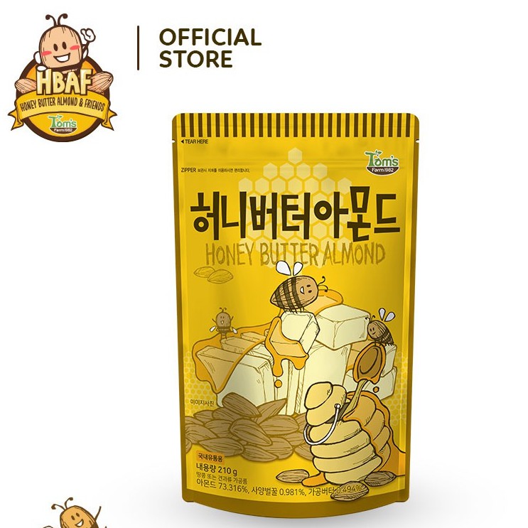 Hạnh nhân tẩm Bơ Mật Ong Tom's Farm 210g | BigBuy360 - bigbuy360.vn