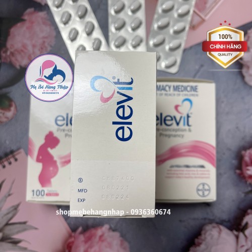 [Chuẩn Auth Úc] Elevit  Bầu Úc - Vitamin tổng hợp dành cho bà bầu 100 viên - Date 2024