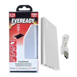 Pin sạc dự phòng Eveready Energizer 10,000mAh (Silver)