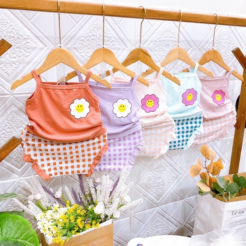 Bộ 2 dây cotton Xinh Xắn cho bé gái 6-16kg, nhiều màu lựa chọn - 𝐁𝐎𝟖𝟖