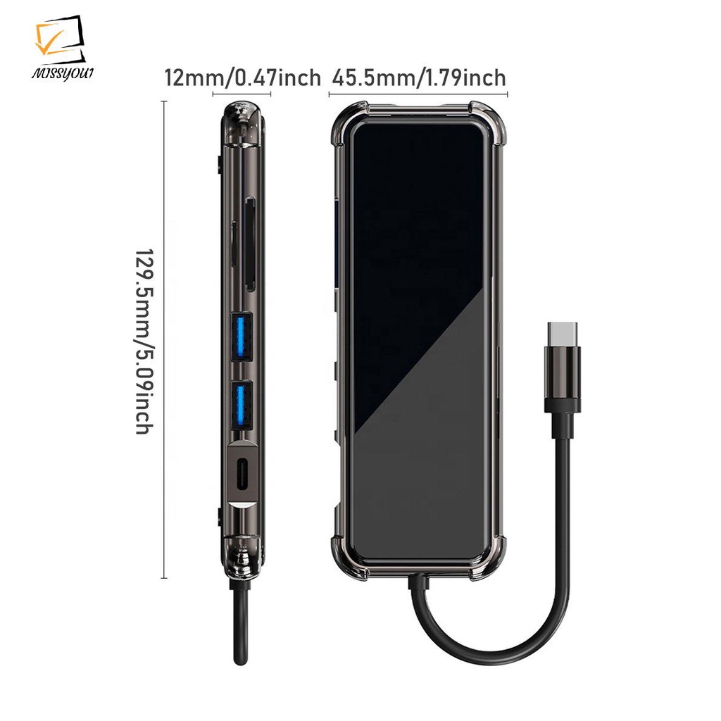 Bộ Chuyển Đổi Usb C Sang Hdmi-Compatible + Tf + An Ninh Digital + 3 Usb 4k 30hz 6 Trong 1 | BigBuy360 - bigbuy360.vn