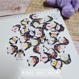 1 nút gỗ / cúc gỗ chim cánh cụt 🐧