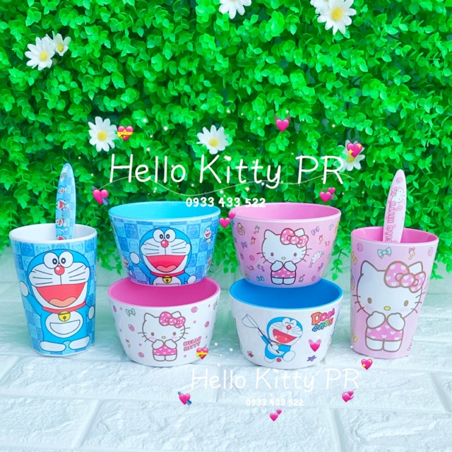 Chén muỗng ly Hello Kitty - Doremon Doraemon