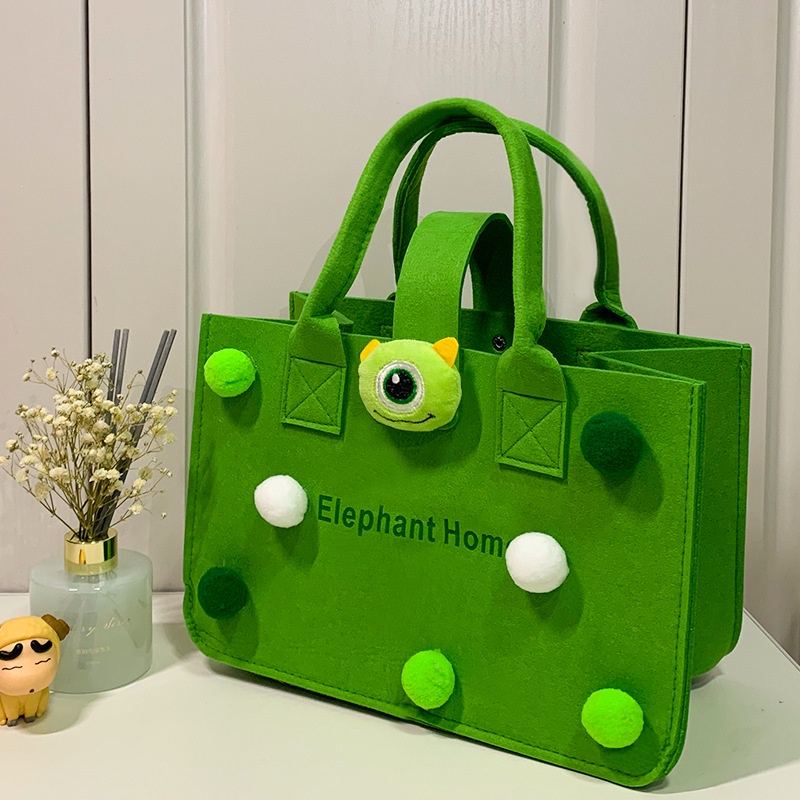 Túi tote IELGY dáng vuông vải nỉ hoạt hình cho nữ