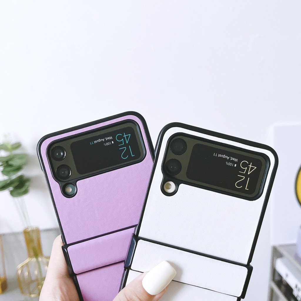 Bao Da Điện Thoại PC Cứng Nắp Gập 4 Màu Trơn Chống Sốc Cho Samsung Galaxy Z Flip 4 5G