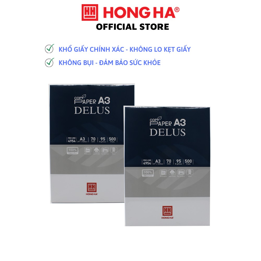 Giấy in A3 Delus Hồng Hà 75gsm 4954