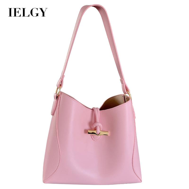 Túi đeo vai IELGY dây rút sức chứa lớn có khóa cài cho nữ