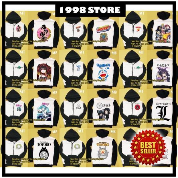 (SALE 50%) Áo khoác nỉ in hình anime manga dày đẹp tặng 3 póter a4 bạn tự chọn giá rẻ