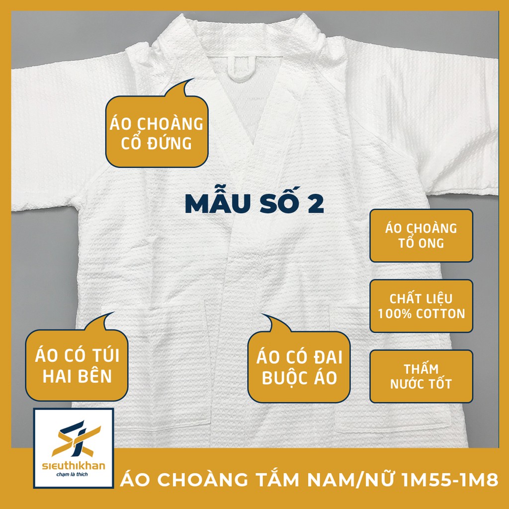 Áo choàng tắm cao cấp 100% cotton thấm nước cho Nam/Nữ - NBR8