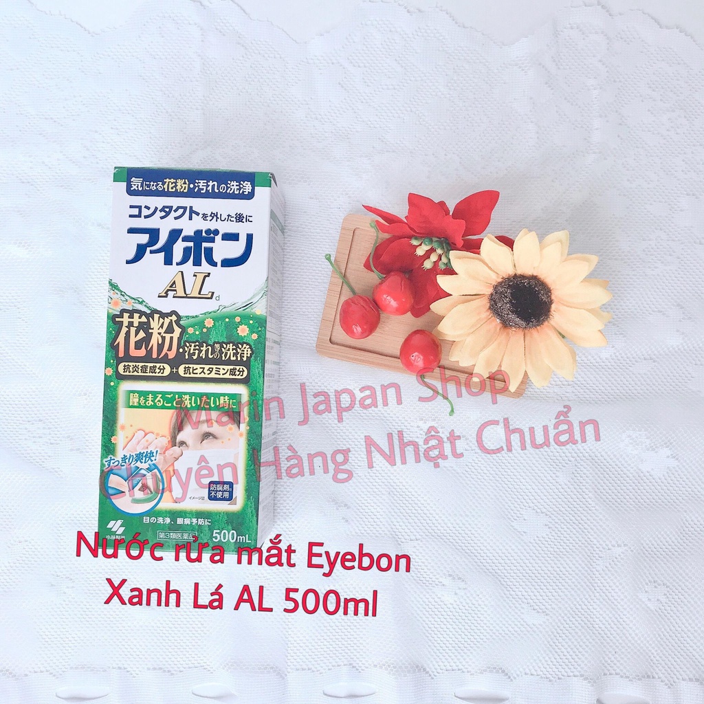(Chuẩn Nhật) Nước rửa mắt EYEBON W Xanh Lá AL 500ml Nhật Bản
