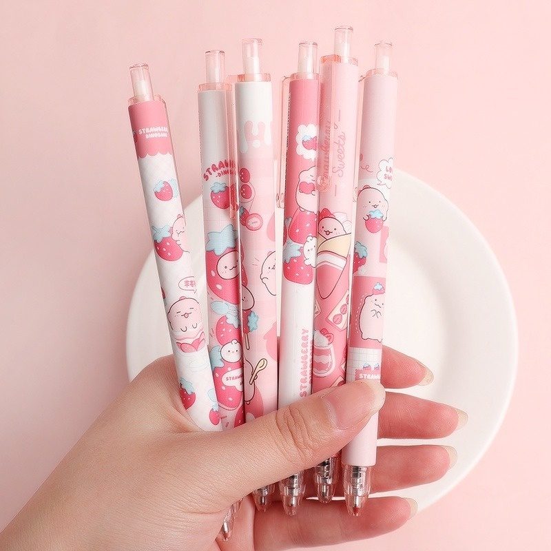 1 Cây Bút Mực Nước Nhanh Khô 0.5mm Họa Tiết Cô Gái Hoạt Hình Dễ Thương Dành Cho Học Sinh