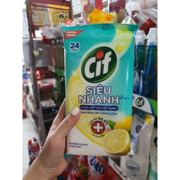 Khăn ướt lau vật dụng Cif 24 miếng