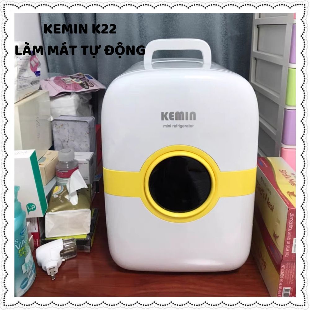 Tủ lạnh mini Kemin đựng sữa, mỹ phẩm 16-22-25 lít điều chỉnh nhiệt độ 2 chiều làm mát tự động mặt kính cường lực 50 -60W