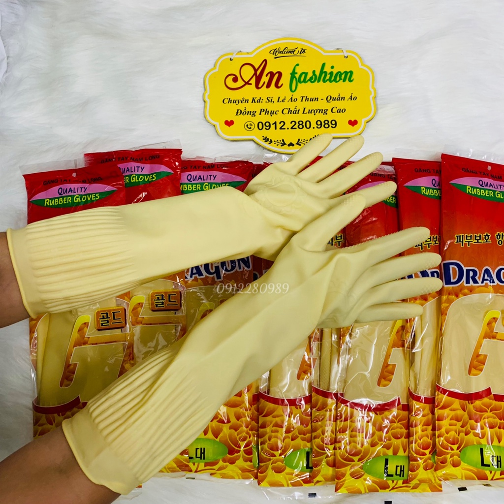 Găng tay cao su Glove dài 40cm dùng rửa bát, rửa chén _ Hình chụp thật
