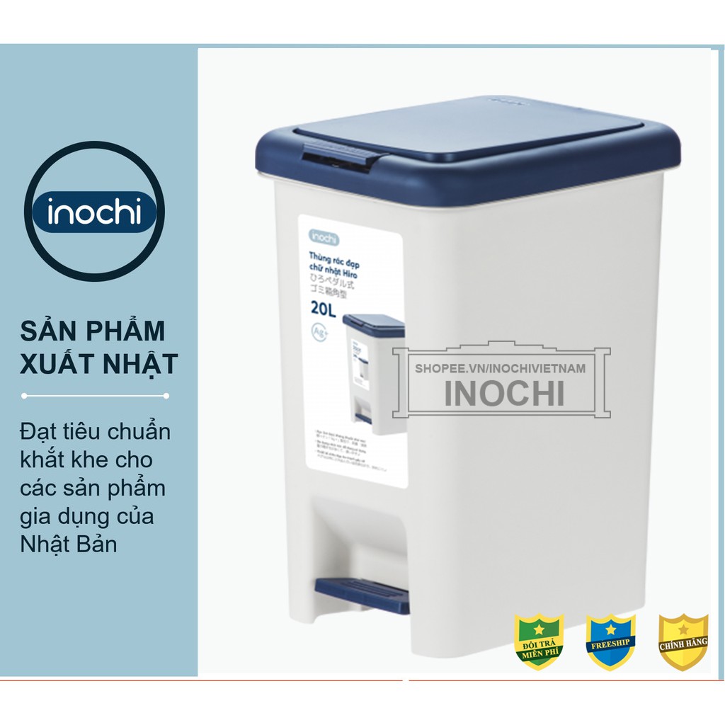 Thùng Rác inochi -Nhựa Đạp Chân Nắp Đậy Chữ Nhật INOCHI 20 Lít - Chính hãng INOCHI