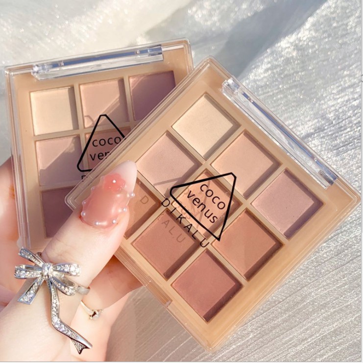 Bảng Phấn Mắt 9 Ô DIKALU Tone Cam có Nhũ Minbeauty (S2)