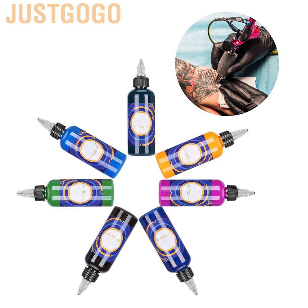 Justgogo Professional Portable Fast Coloring Body Tattoo Pigment Long Lasting Ink 90ml