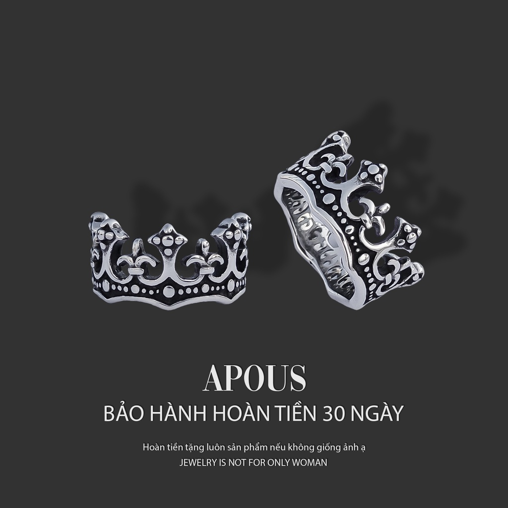 Nhẫn nam nữ Chrome Heart Style N003 - Thép Titan - Phụ kiện trang sức Unisex Apous
