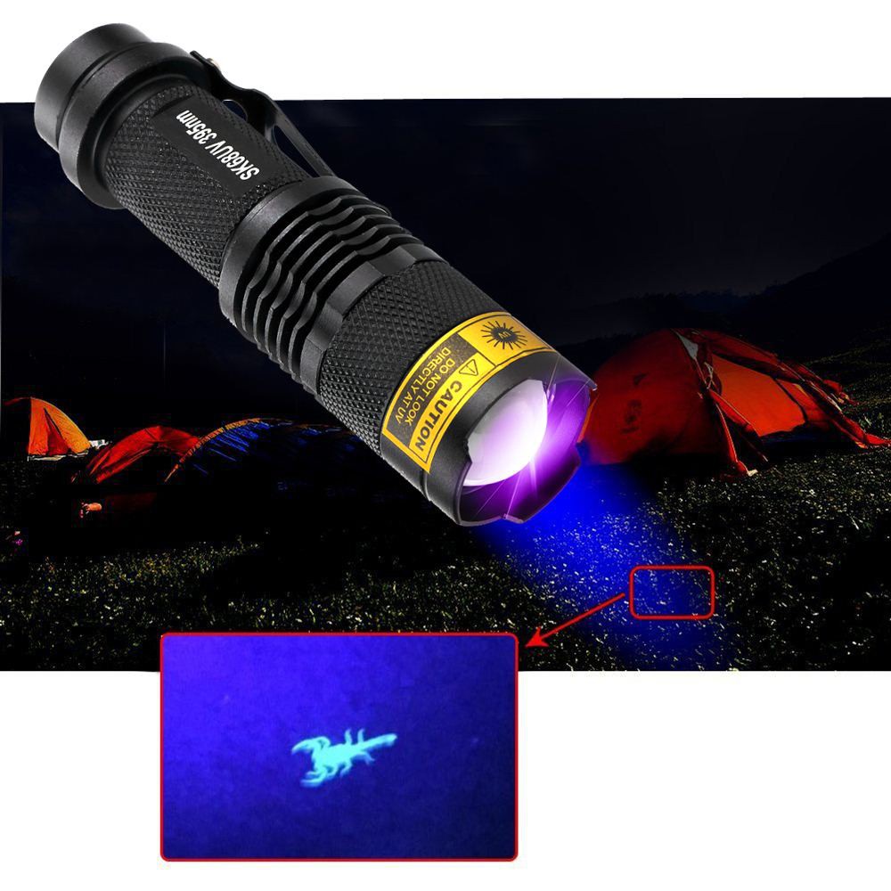 Đèn Pin UV SK68uv ánh sáng tím 365nm có thể điều chỉnh ánh sáng chế độ tập trung tiện dụng chất lượng cao