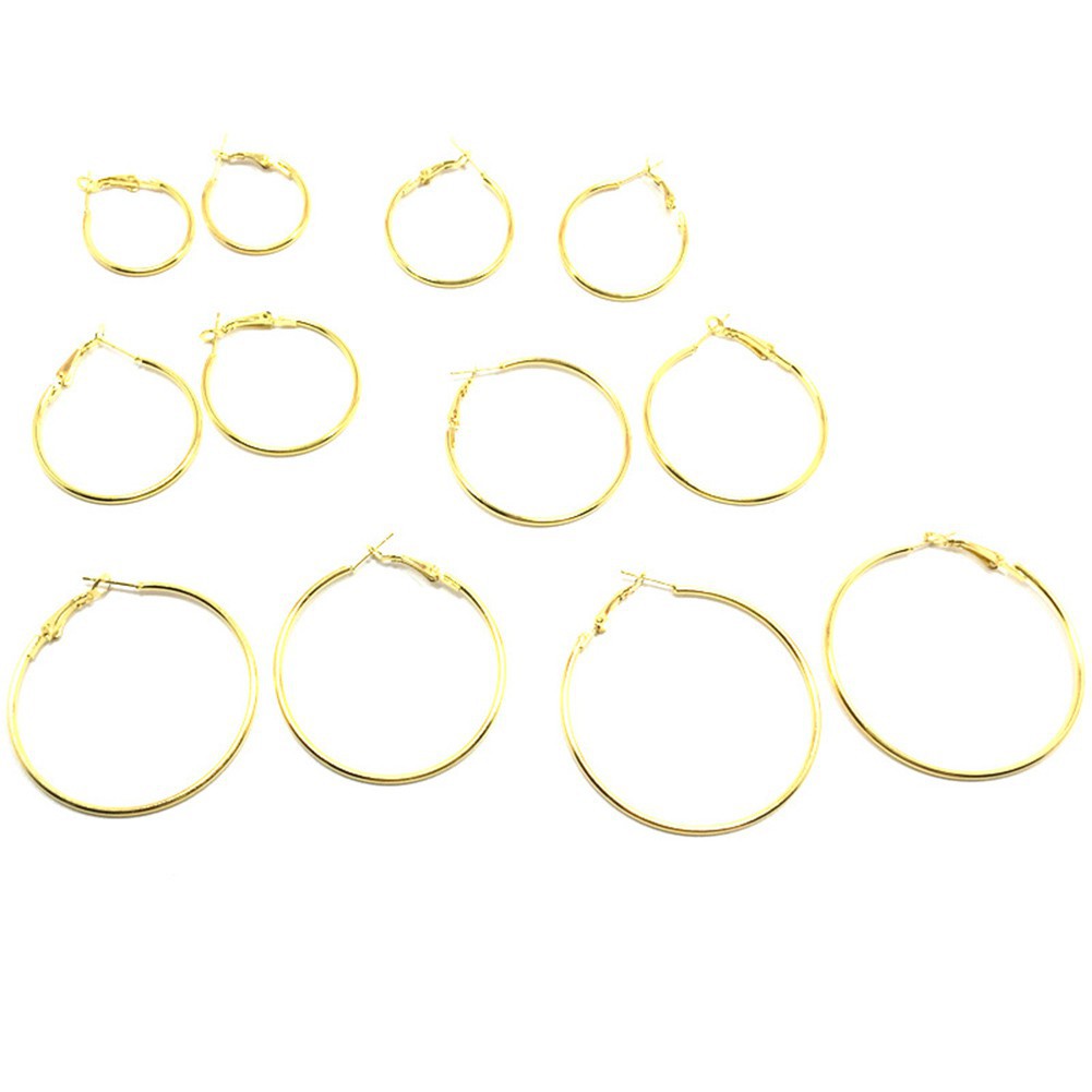 Bộ khuyên tai dạng vòng nhiều cỡ độc đáo thời trang cho nữ