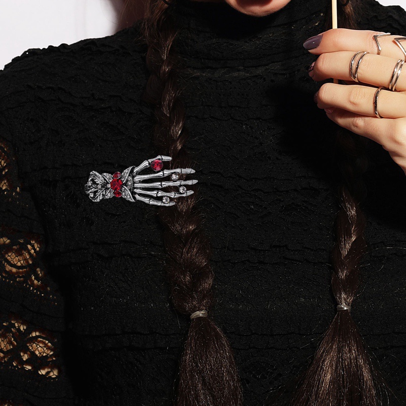 Wangyue Ghim Cài Áo Hình Đầu Lâu Phong Cách Punk Halloween