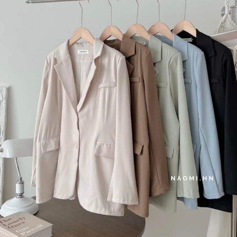 Áo khoác blazer 1 lớp có độn vai dài tay form rộng style Hàn Quốc sang chảnh. Áo vest blazer nữ 1 lớp dài tay form rộng