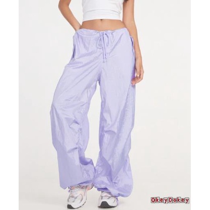 Quần ống rộng Màu Trơn Phối Dây Rút Phong Cách Cổ Điển Thời Trang Cho Nữ Khiêu