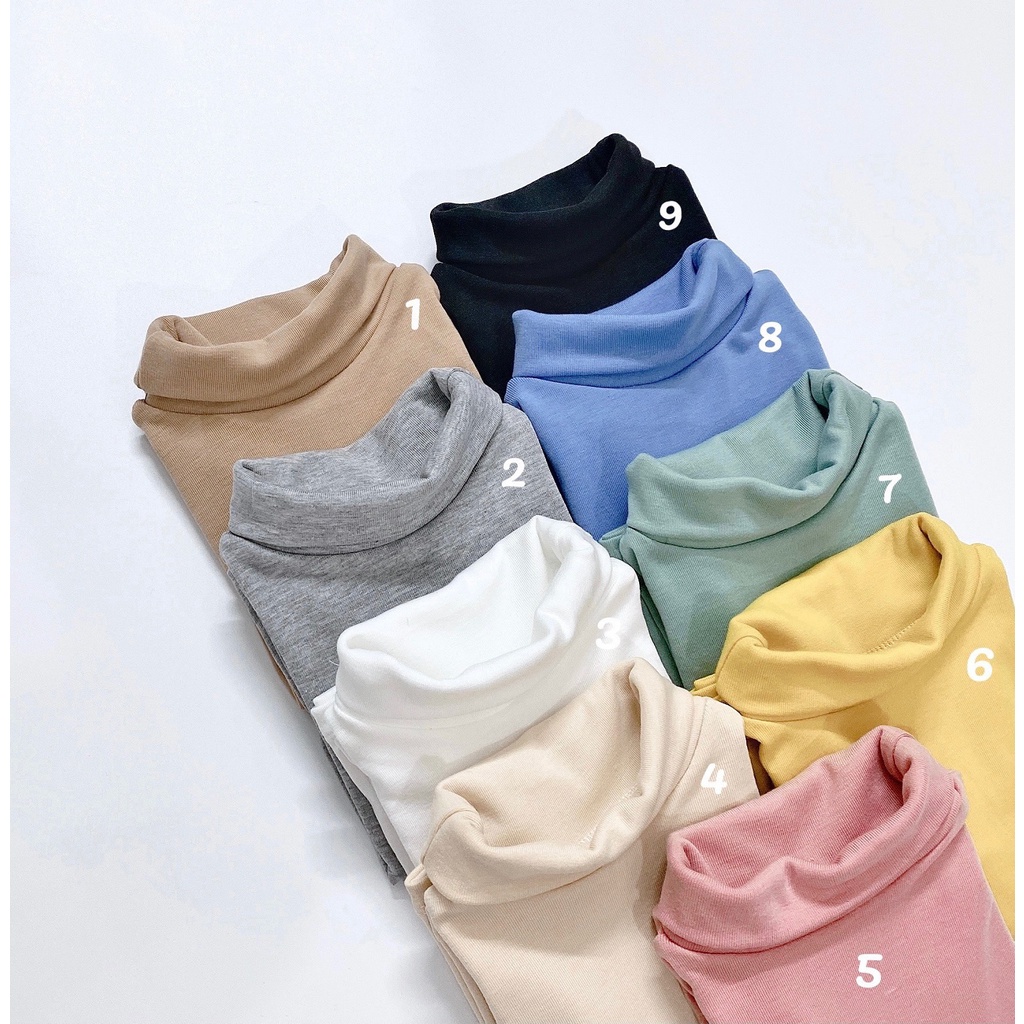 Áo giữ nhiệt thu đông cổ 5 phân cho bé - Áo cổ cao bé trai/bé gái