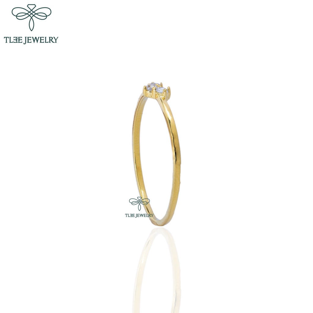 Nhẫn bạc nữ TLEE tiny mảnh mạ vàng 14k cao cấp TleeJewelry A0113