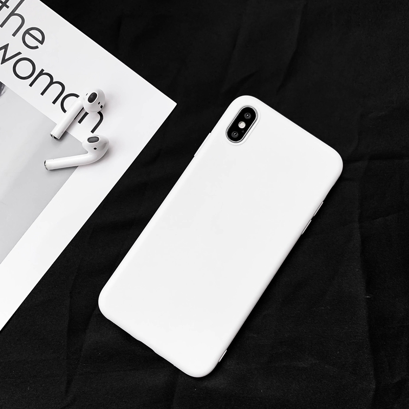 Ốp điện thoại bằng silicon TPU mềm màu trắng dành cho iPhone 11 Pro Max X/6/7/8/Plus XR Xs Max | BigBuy360 - bigbuy360.vn