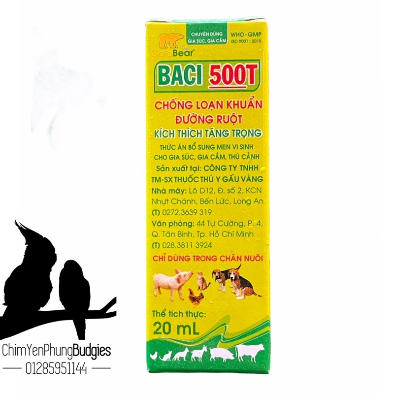 BACI 500T (20ML/LỌ) - Men gốc, chống loạn khuẩn đường ruột, năng suất tăng.