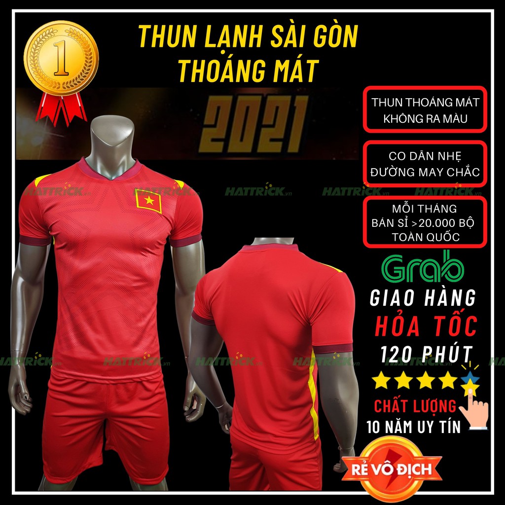 Áo bóng đá đội tuyển Việt Nam HERO BACK 2021 mới nhất (45kg - 78kg), thun Sài Gòn chất lượng, thoáng mát, may chắc chắn