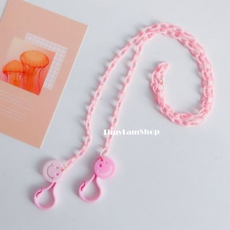 Dây đeo trang trí khẩu trang/mắt kính chống rớt gắn mặt cười thời trang tiện lơi