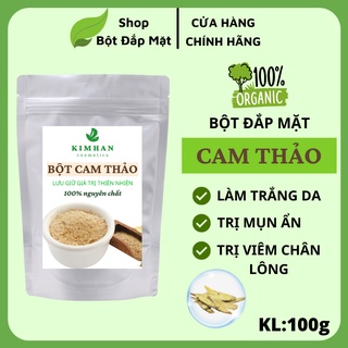 100g bột cam thảo nguyên chất ,giúp làm trắng da, giảm mụn ẩn