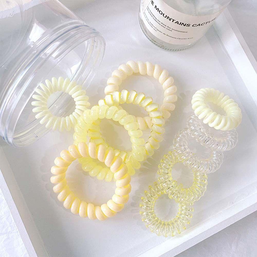 Dây Cột Tóc Lò Xo Bằng TPU Màu Kẹo Phong Cách Hàn Quốc Dễ Thương Cho Nữ