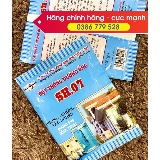 Bột Thông cống SH07 - Thông tắc Bồn cầu, bồn rửa mặt, cống - KHÔNG HIỆU QUẢ HOÀN TIỀN - Hàng chính hãng