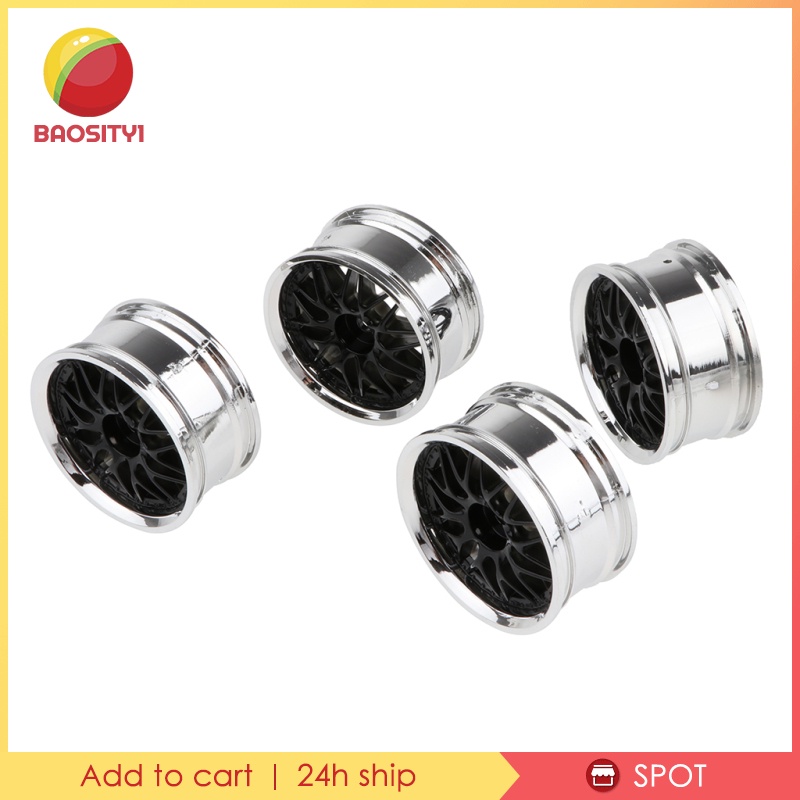 Bộ 4 Vành Bánh Xe Màu Bạc Tỉ Lệ 1: 10 Dành Cho Xe Đua HSP94123