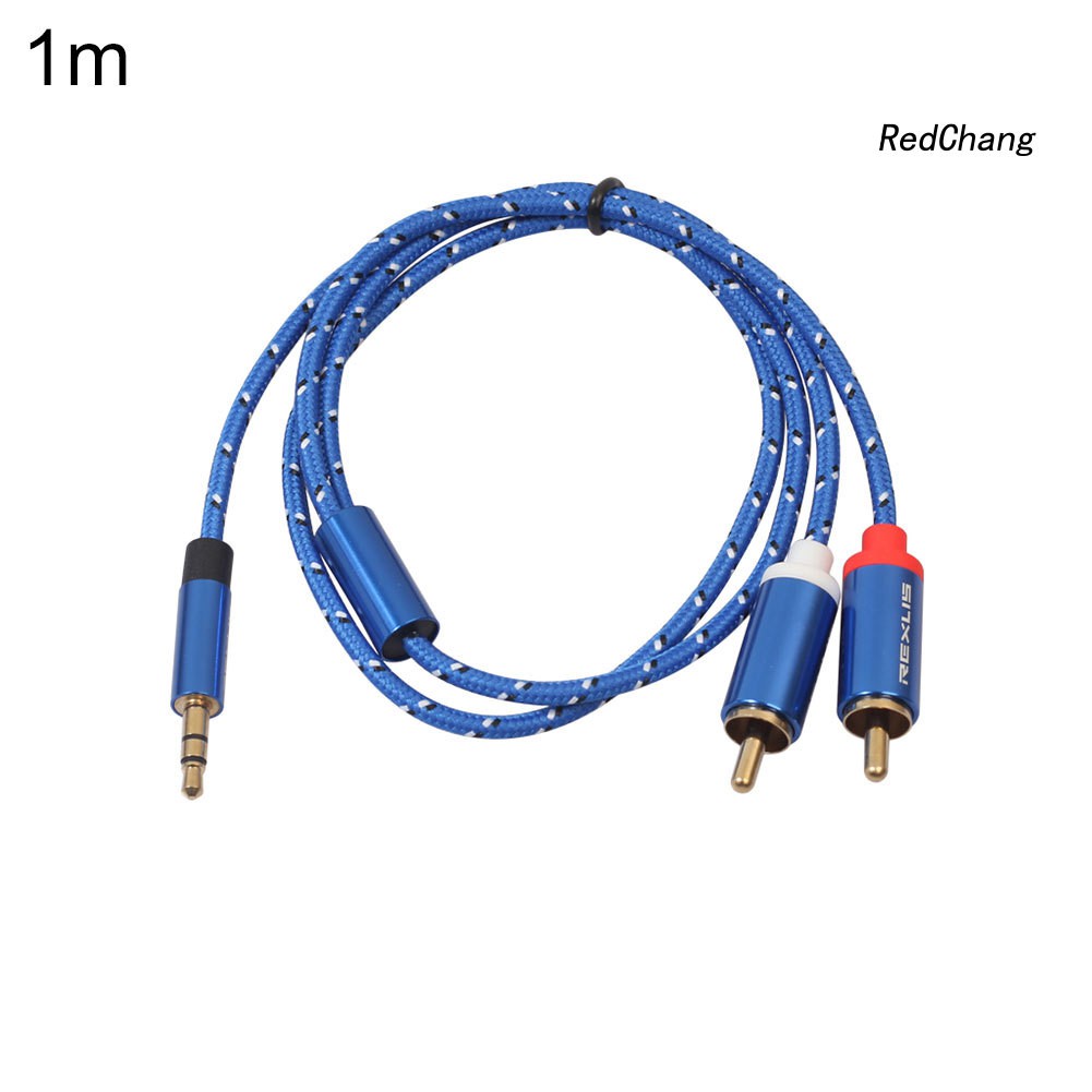 -SPQ- 2RCA to 3.5mm Jack Audio AUX Cable for Amplifier Subwoofer Speaker Home Theater