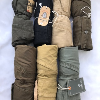 Quần short túi hộp kaki nam