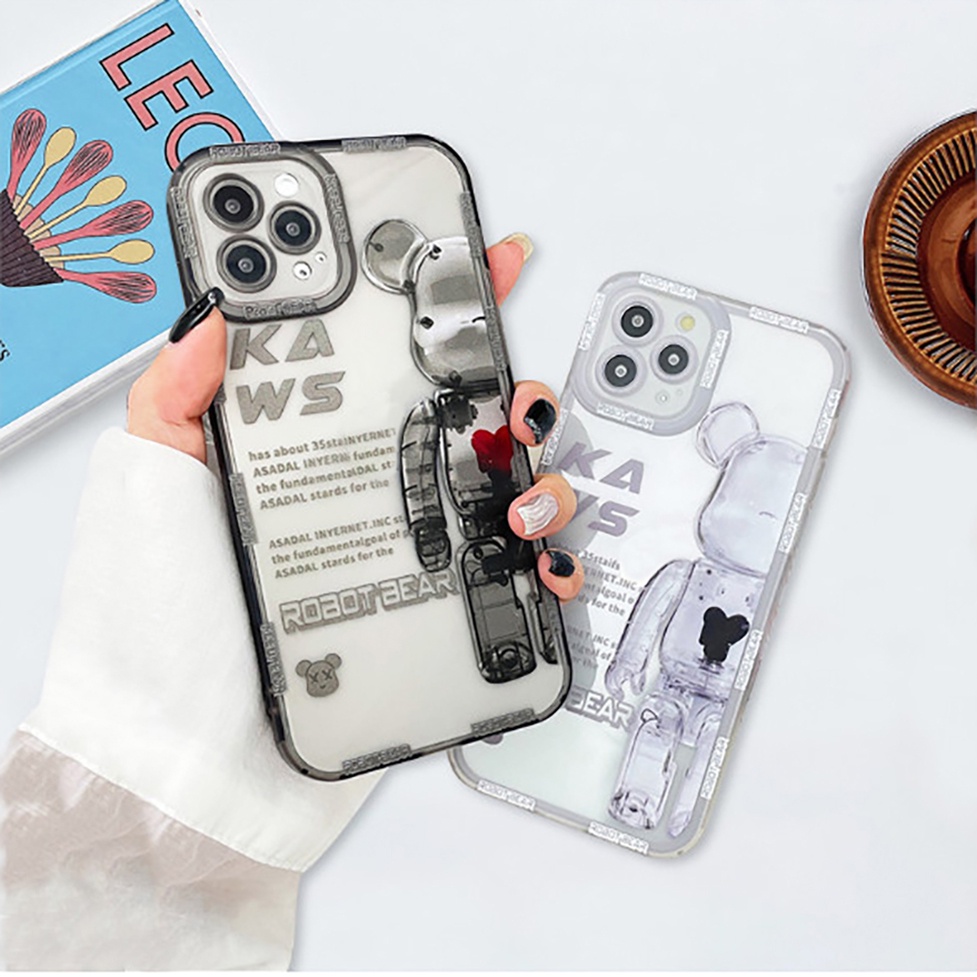 Ốp lưng iphone trong lỗ viền camera bear tim 6/6plus/6splus/7/7plus/8/8plus/11/12/13/pro/max/plus/promax Sale Hot B1-12