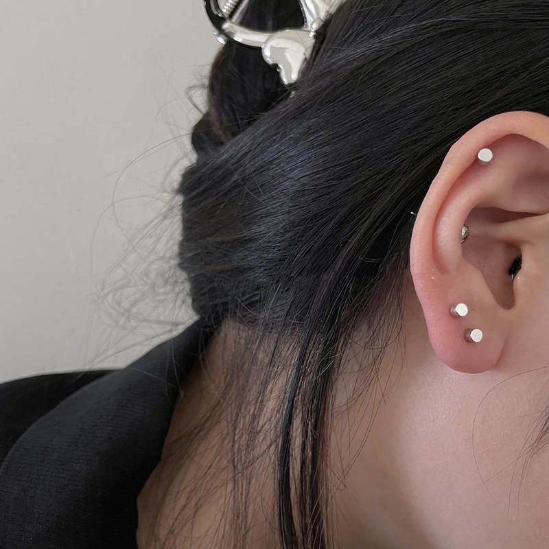 1 Cặp Khuyên Tai Thanh Tạ Bằng Thép Không Gỉ 316L Chống Dị Ứng Phong Cách Đường Phố Dành Cho Nam Và Nữ