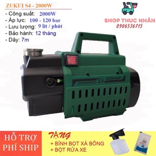 Máy rửa xe cao áp Zukui S4 2000W tặng kèm bình tạo bọt
