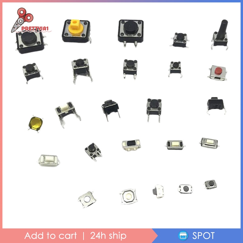 [Prettyia1] 25 Giá Trị Nút Nhấn Bằng Nút Micro Mini DIY