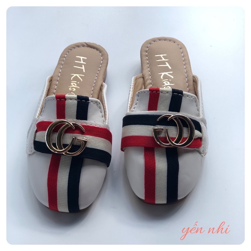 Sục bé sọc viền cờ khóa GG đẹp ,dép cho bé trai,bé gái