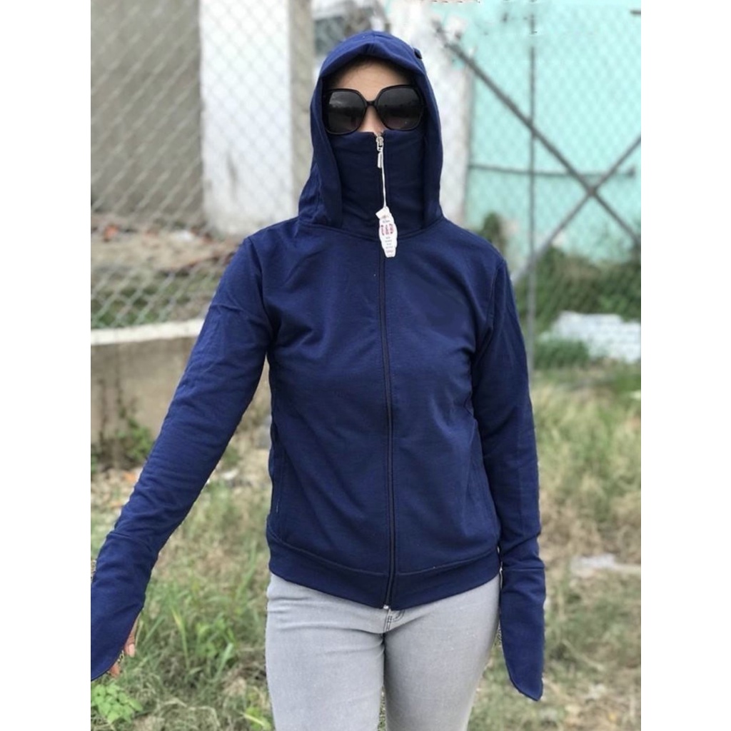 Áo khoác chống nắng nữ có túi trong bao tay dày mịn