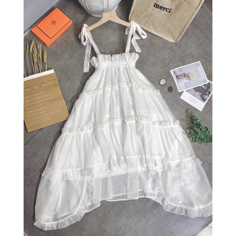 (Video+hình ảnh thật) Đầm babydoll trắng xoè 2 dây nhiều tầng xoè bồng, váy công chúa đáng yêu kỉ yếu tiệc du lịch đẹprẻ | BigBuy360 - bigbuy360.vn