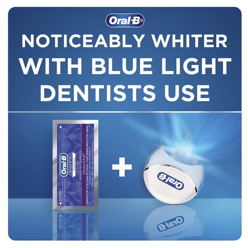 28 Miếng dán trắng răng ORAL B kèm đèn chiếu ánh sáng xanh