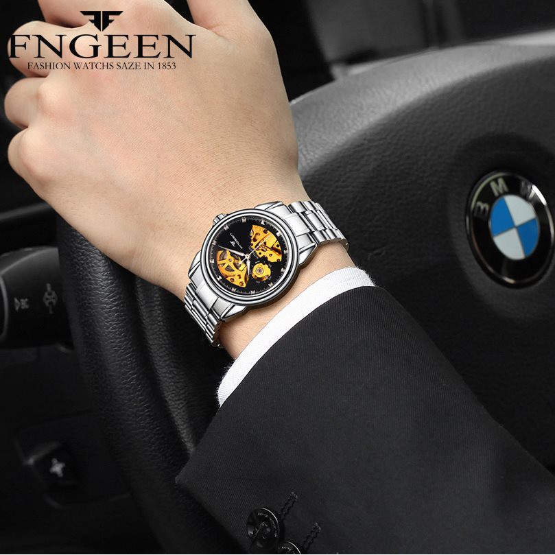 Đồng Hồ Cơ Nam Lộ Máy Chính Hãng FNGEEN Dây Thép Cao Cấp | BigBuy360 - bigbuy360.vn