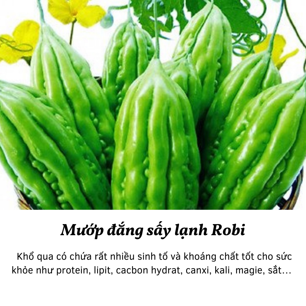 Khổ qua thái lát sấy lạnh Robi Mart gói 500gr - Thanh nhiệt giải độc hàng chính hãng